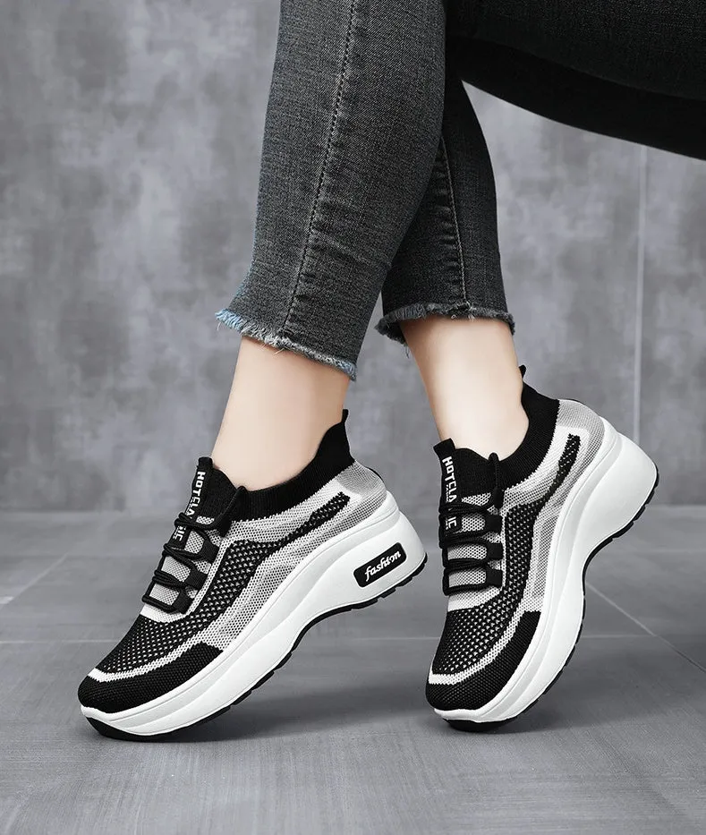 Shock-Absorbing Two-Tone Slip-On Sneakers for Women