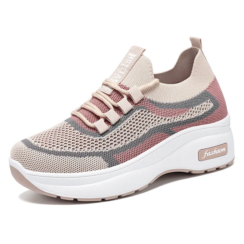 Shock-Absorbing Two-Tone Slip-On Sneakers for Women
