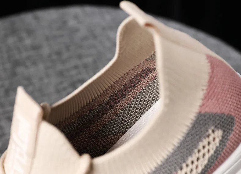 Shock-Absorbing Two-Tone Slip-On Sneakers for Women
