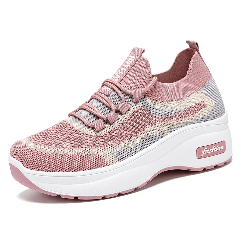 Shock-Absorbing Two-Tone Slip-On Sneakers for Women