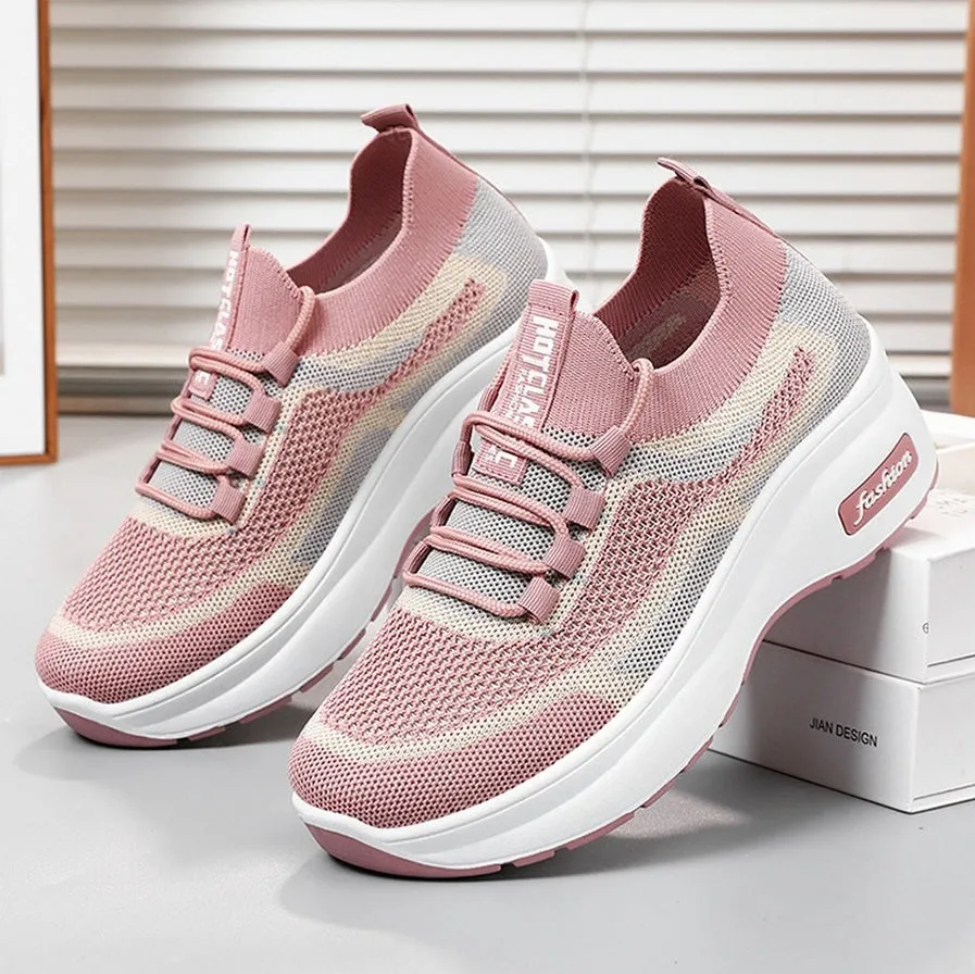 Shock-Absorbing Two-Tone Slip-On Sneakers for Women