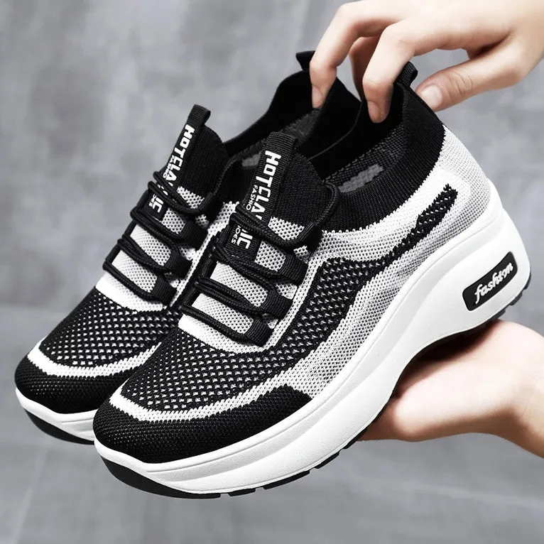 Shock-Absorbing Two-Tone Slip-On Sneakers for Women