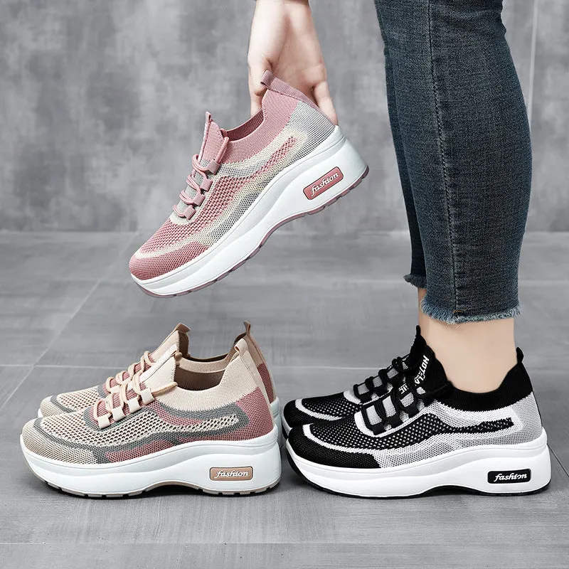 Shock-Absorbing Two-Tone Slip-On Sneakers for Women
