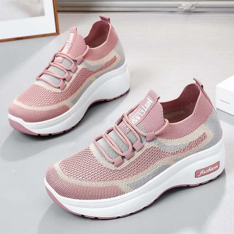 Shock-Absorbing Two-Tone Slip-On Sneakers for Women