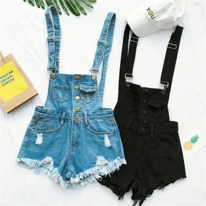 Short Rompers Womens Jumpsuit Denim Overalls for Women Rompers Plus Size Hole Playsuits and Jumpsuits for Girls Overalls