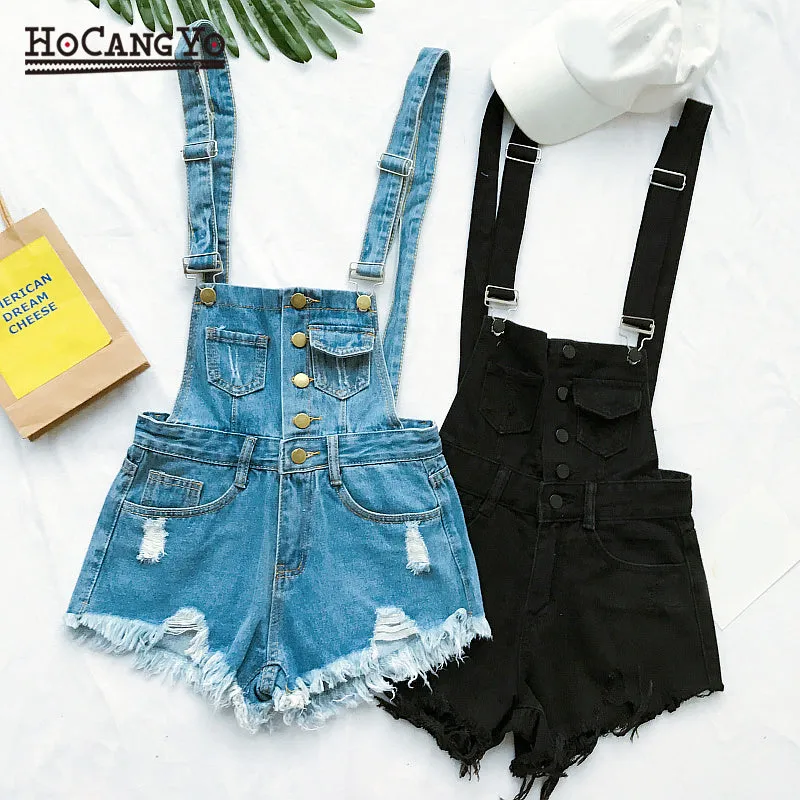 Short Rompers Womens Jumpsuit Denim Overalls for Women Rompers Plus Size Hole Playsuits and Jumpsuits for Girls Overalls