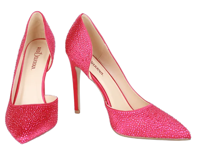 Showstopper Rhinestone Stilettos -Fuchsia