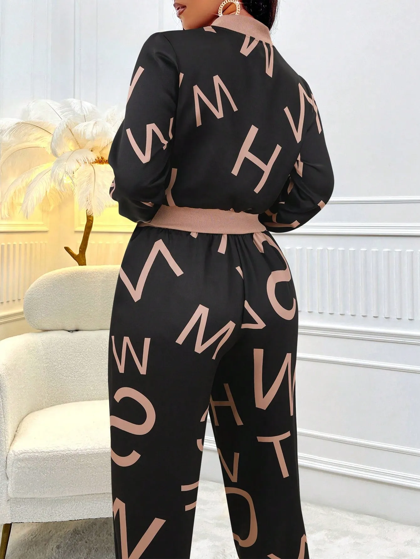 Slayer Letter Graphic Zip Up Bomber Jacket & Sweatpants