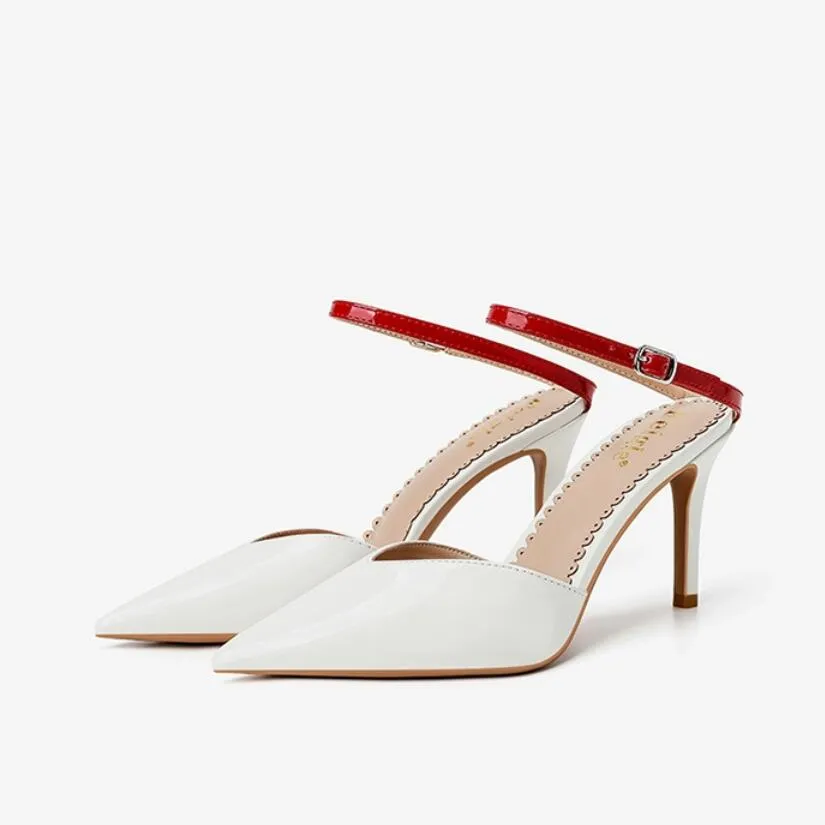 Small Feet Ankle One Strap Patent Heels MS98