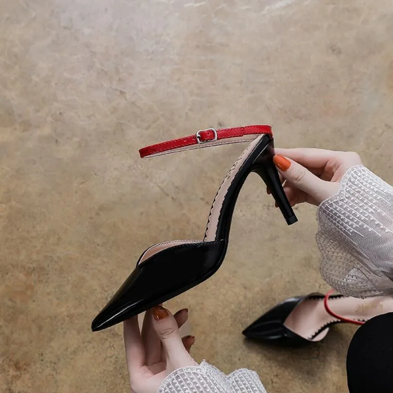 Small Feet Ankle One Strap Patent Heels MS98