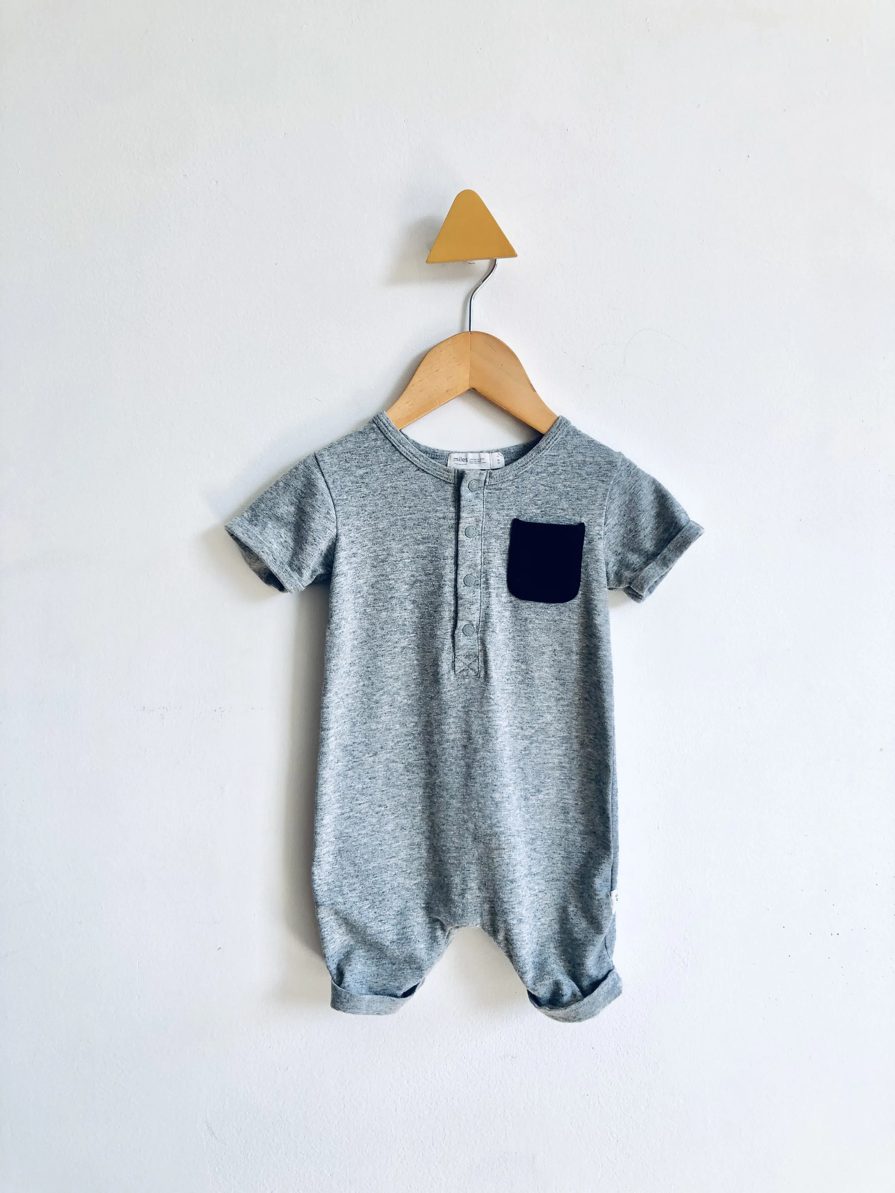 Snap Button Shorts Romper // 12M