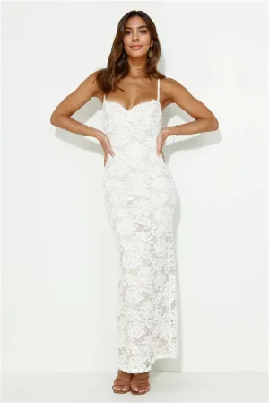Soft Sweet Lace Maxi Dress White