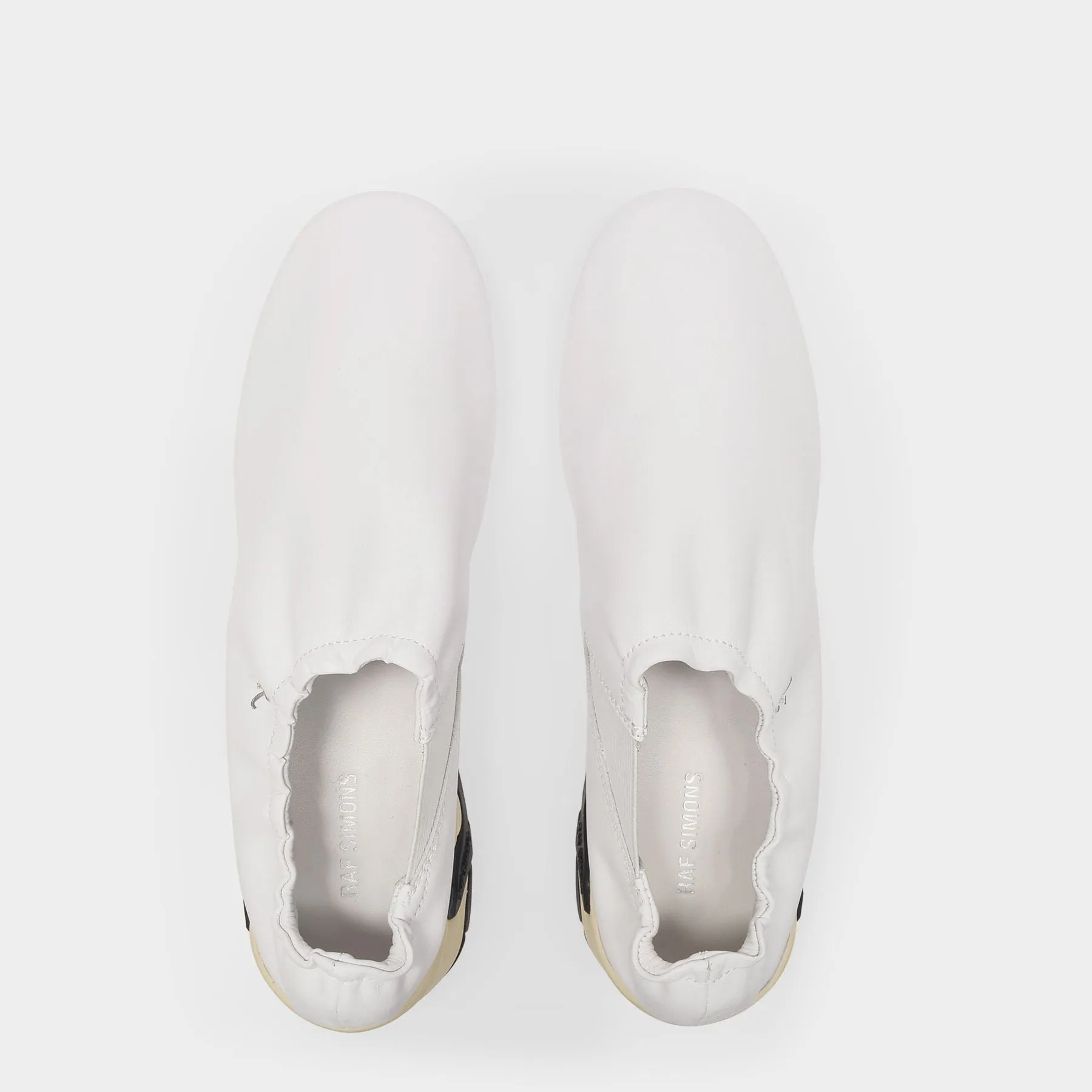 Solaris Low Baskets in White Leather