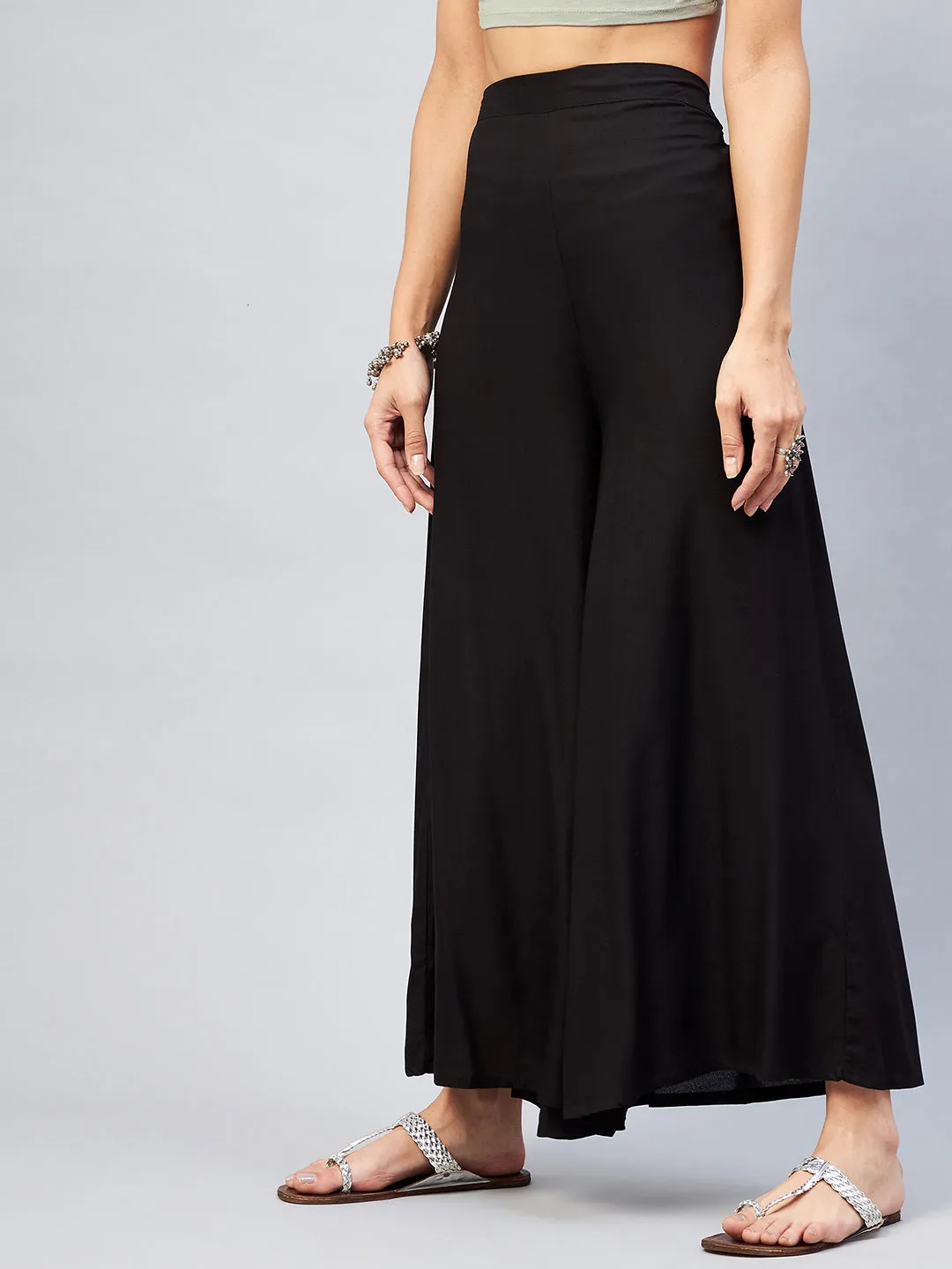 Solid Black Palazzo