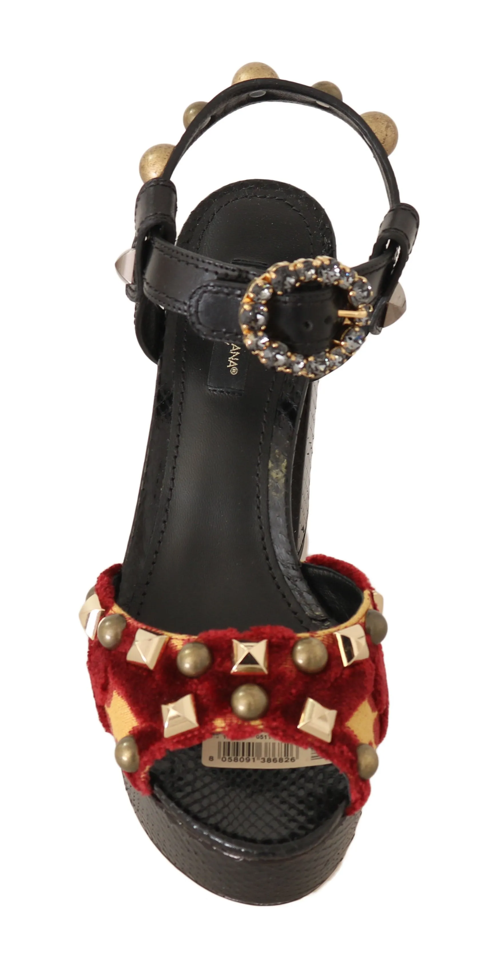 Strap Snakeskin Black Ankle Strap Sandals
