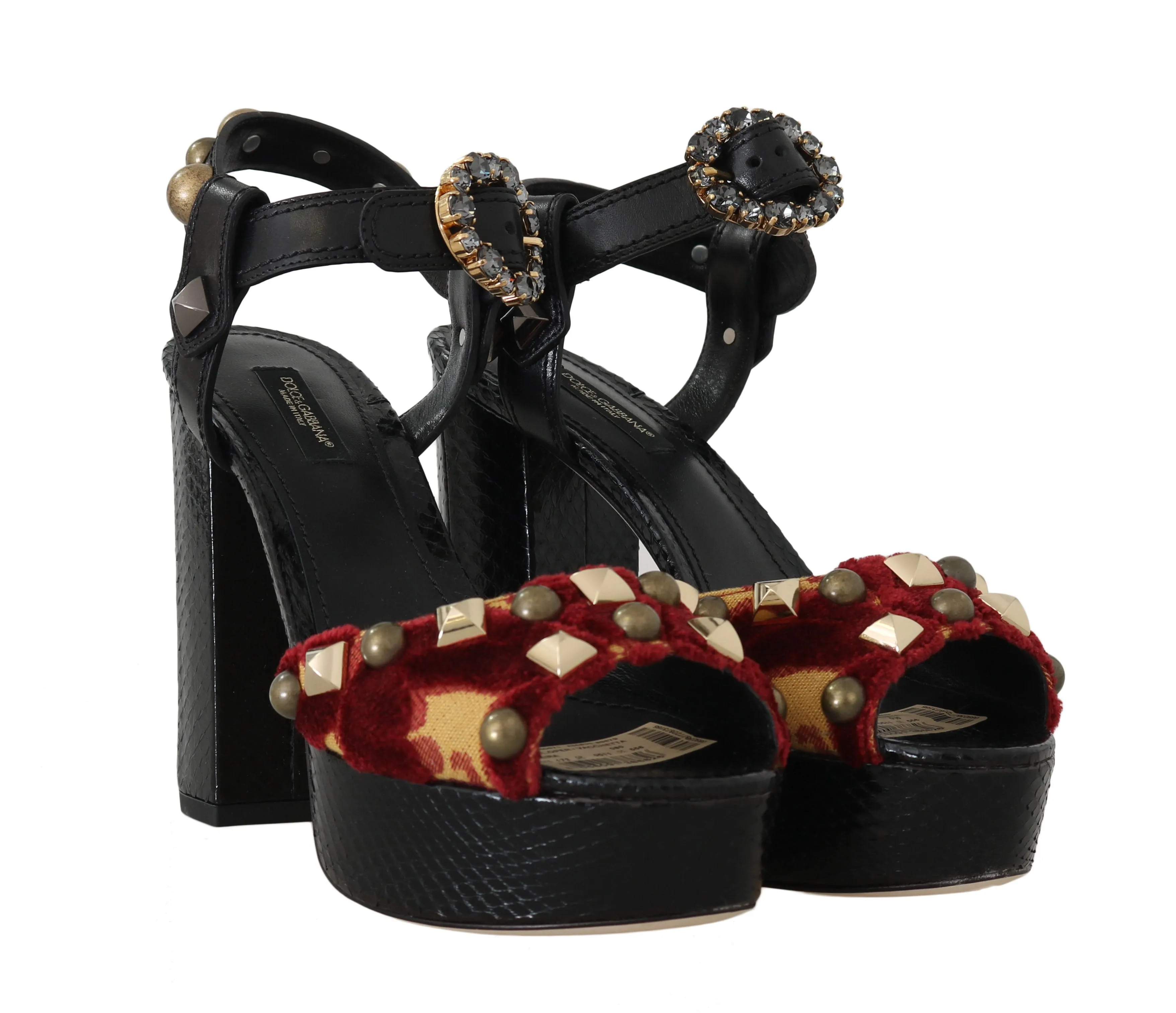 Strap Snakeskin Black Ankle Strap Sandals
