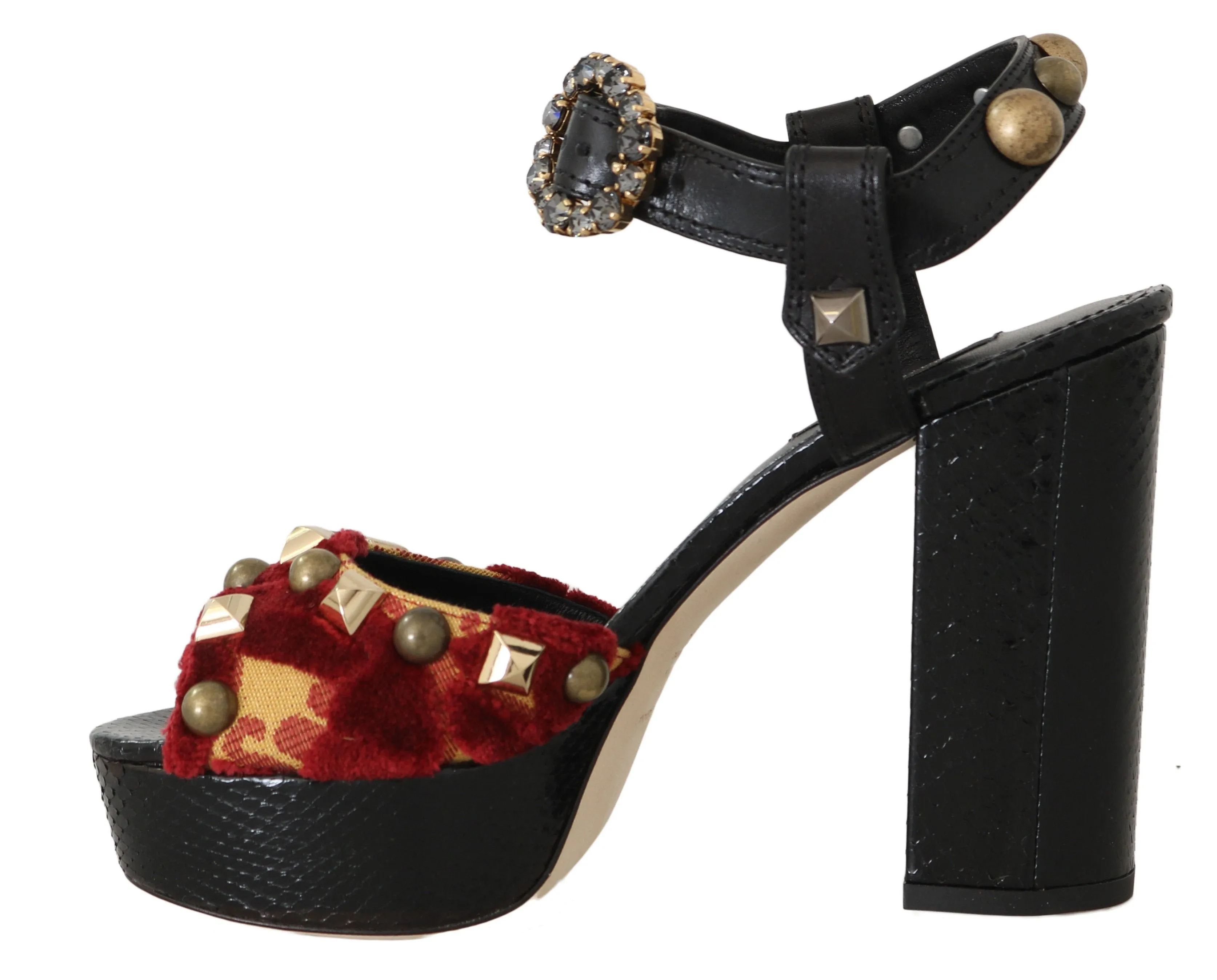 Strap Snakeskin Black Ankle Strap Sandals
