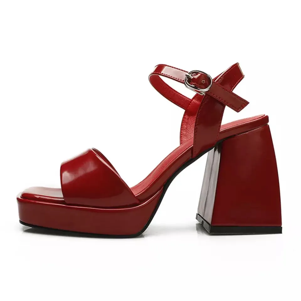 STRAPPY OPEN-TOE PLATFORM HEELS