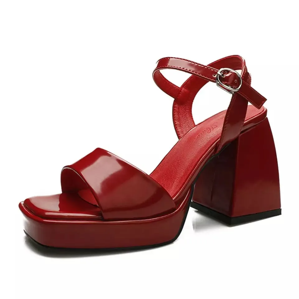STRAPPY OPEN-TOE PLATFORM HEELS