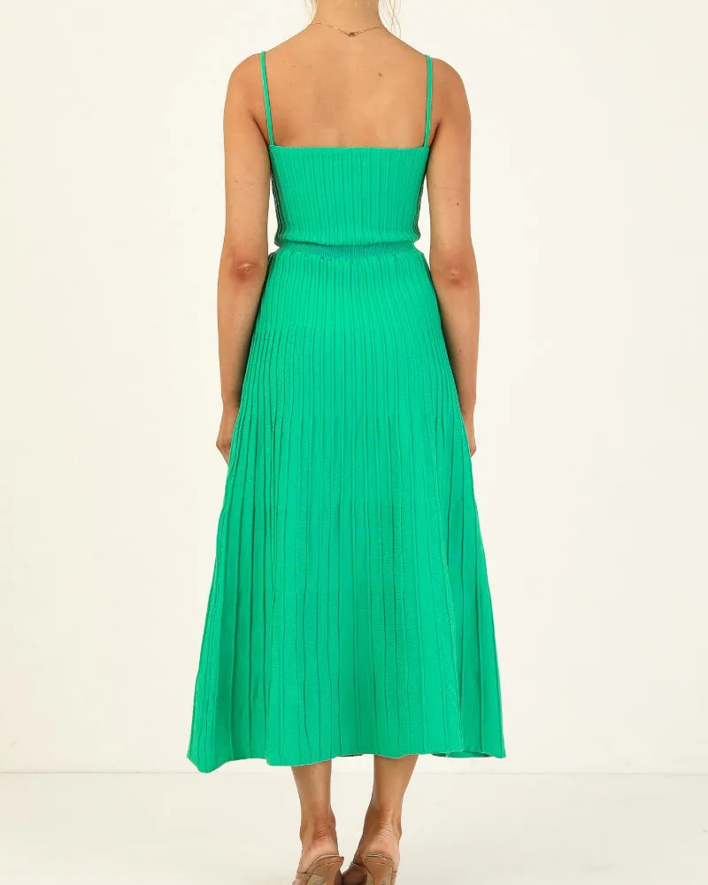 Stretch Ribbed Suspenders Knit Bodycon Maxi Dresses