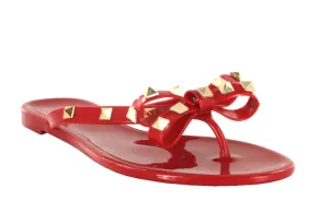 Studded Bow Jelly Sandal