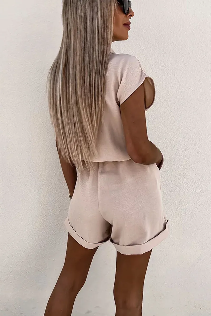 Stunncal Cake For Breakfast Lapel Neck Romper