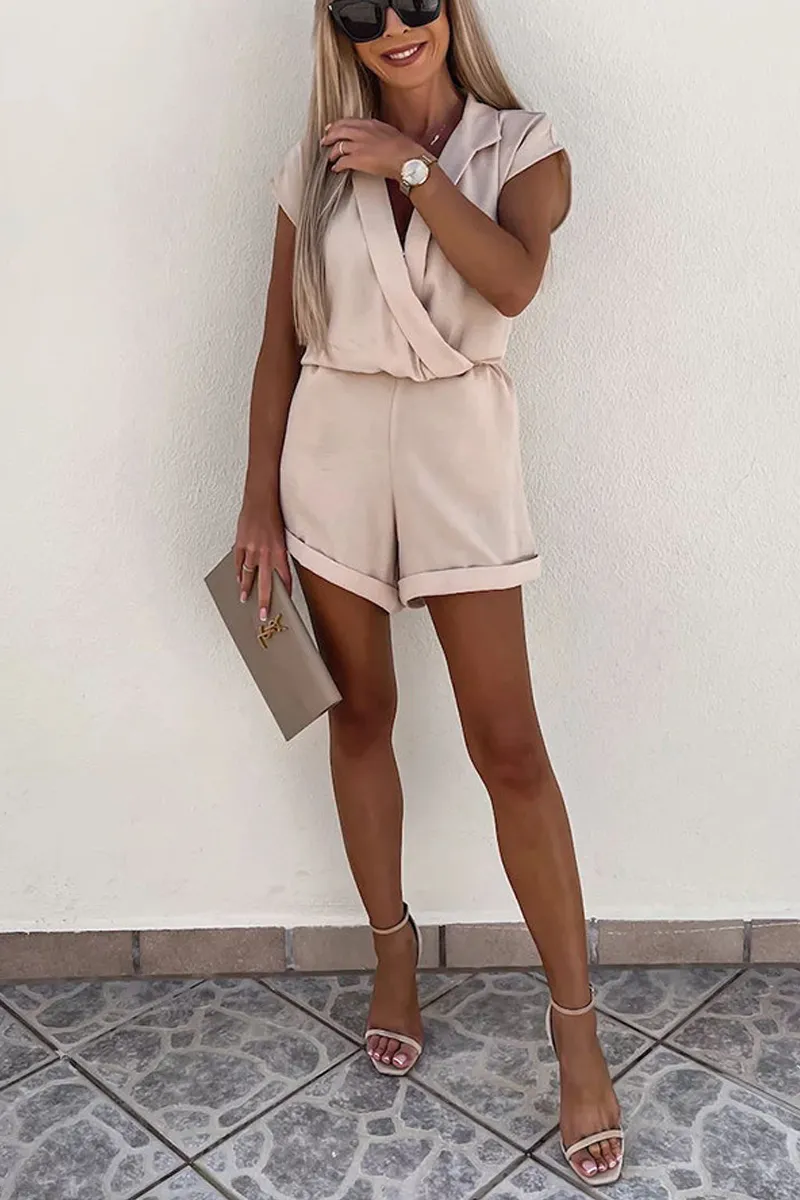 Stunncal Cake For Breakfast Lapel Neck Romper