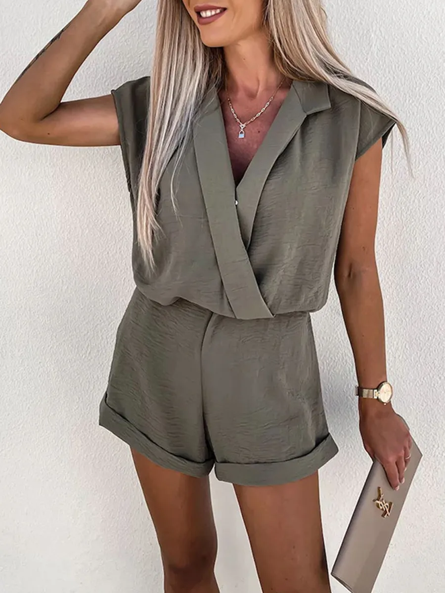 Stunncal Cake For Breakfast Lapel Neck Romper