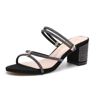 summer Women Open Toe Office High Heels Sandal Shoes Ladies  Fashion Leisure Thick Platform Belt Buckle Party Sandals