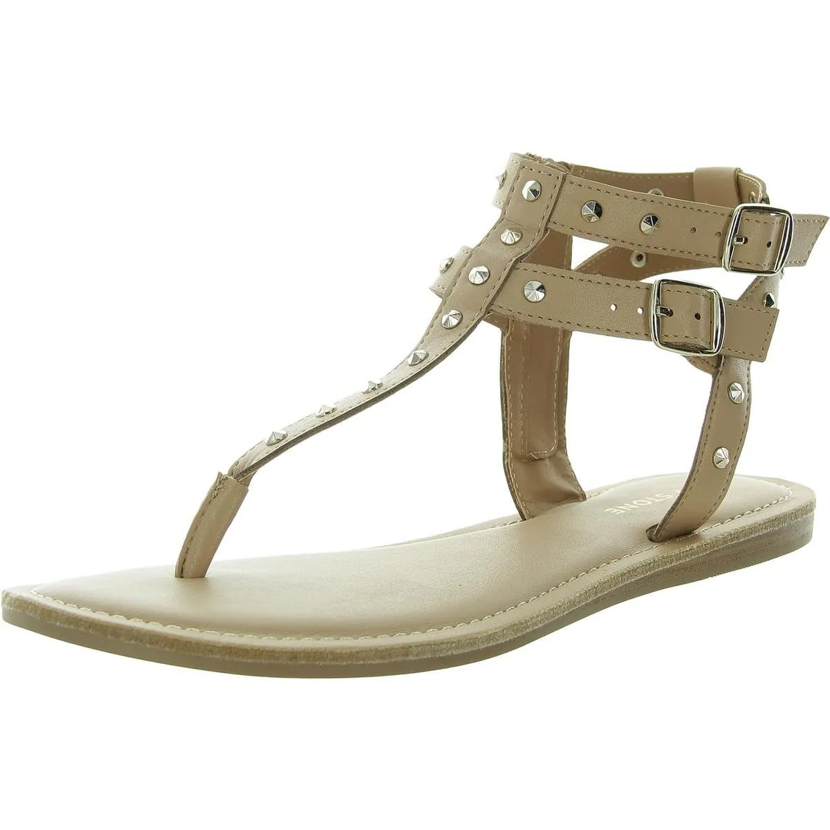 SUN STONE Womens Zipper Gladiator Sandals Tan 6.5 Medium (B,M)