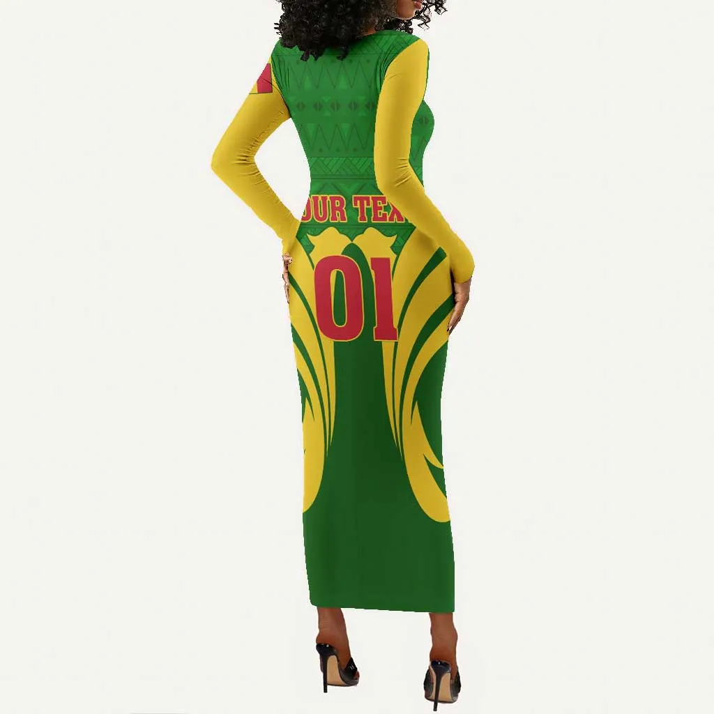 Support Les Aigles Du Mali - Mali Football Long Sleeve Bodycon Dress LT01
