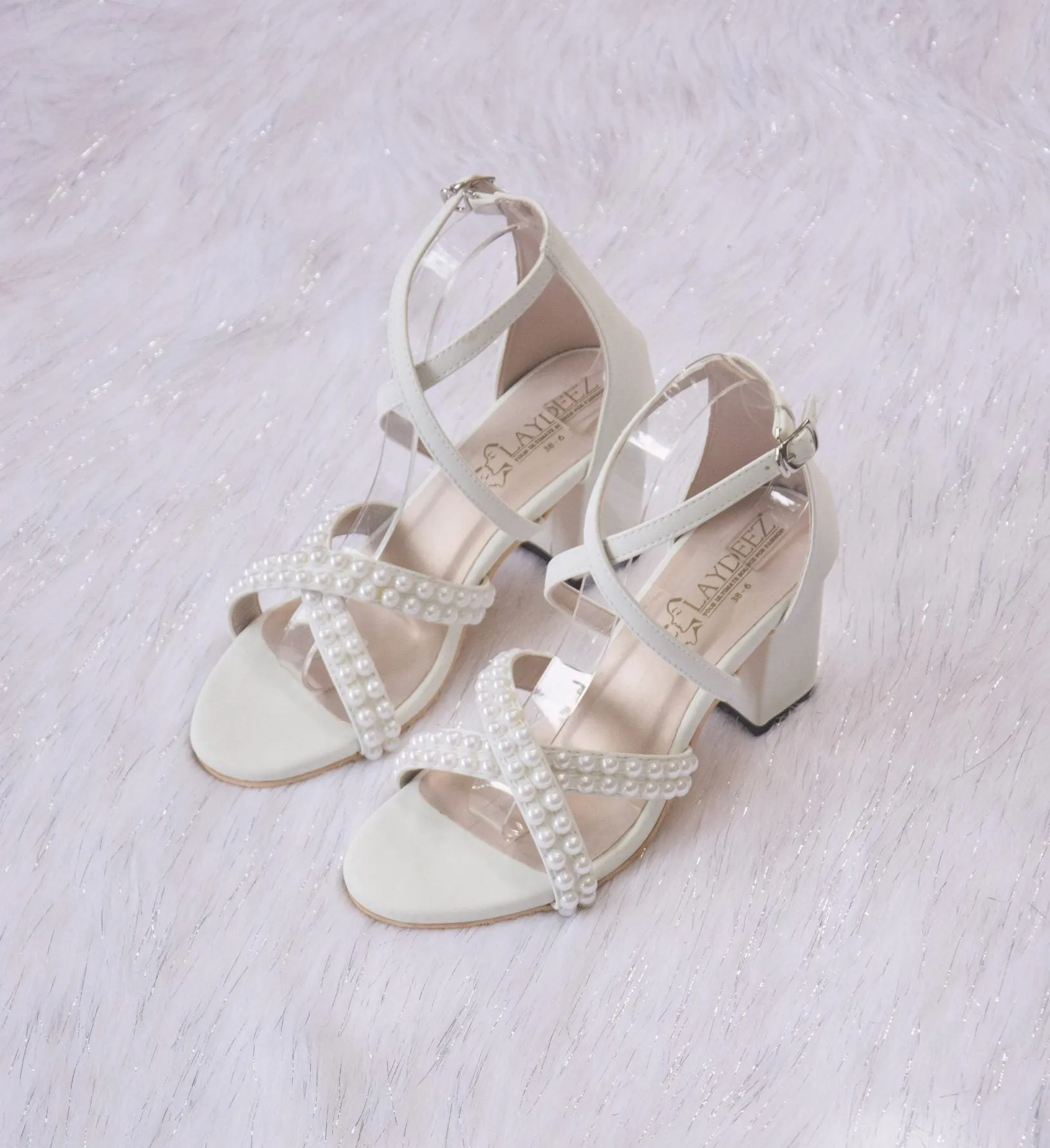 Swan Block Heels in White