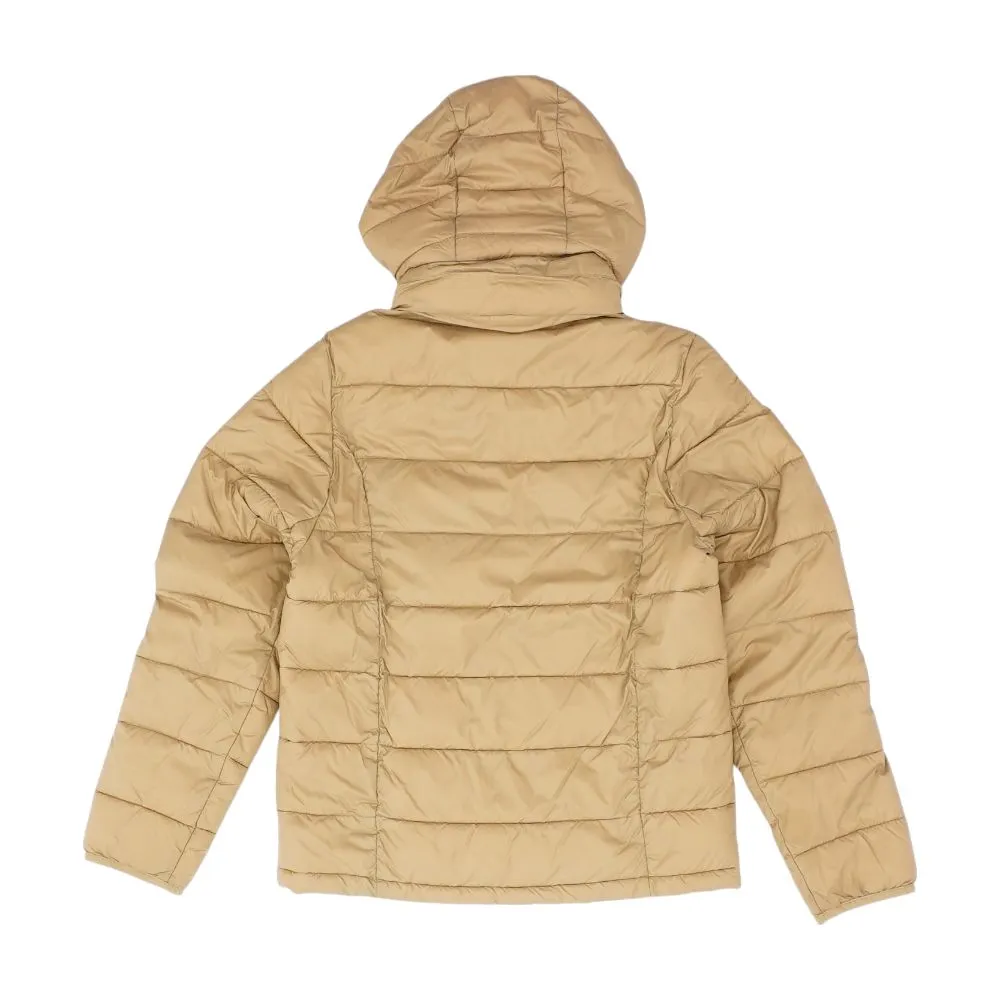 Tan Solid Puffer Jacket