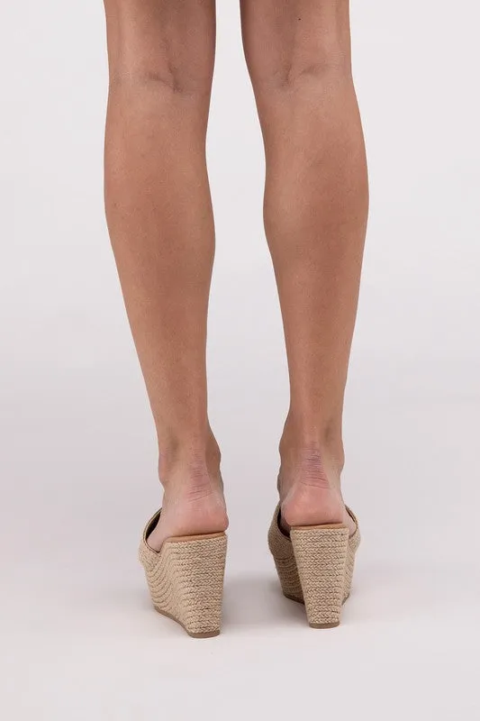 Tan Wedge High Platform Sandals
