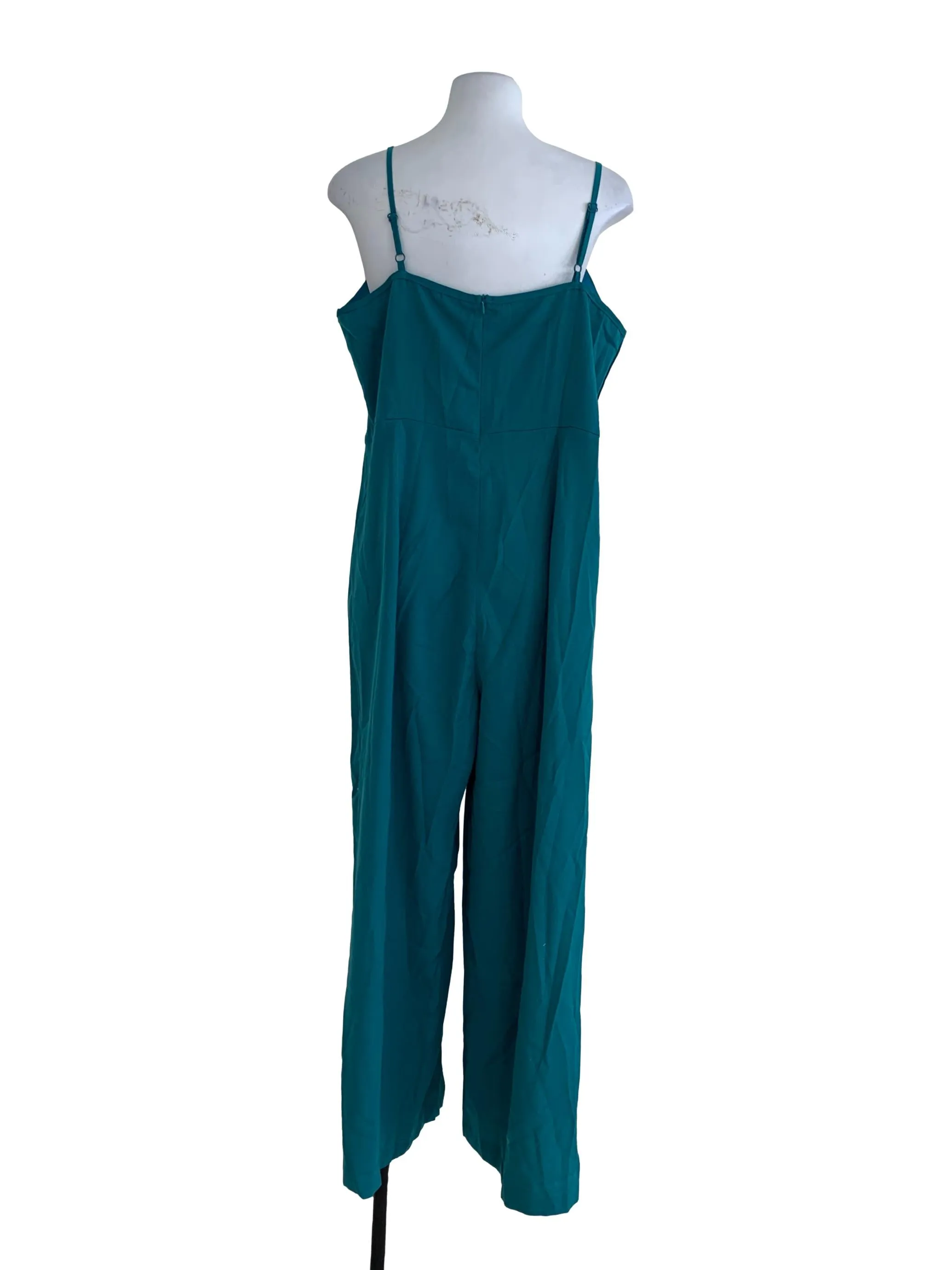 Teal Plain Jumpsuit