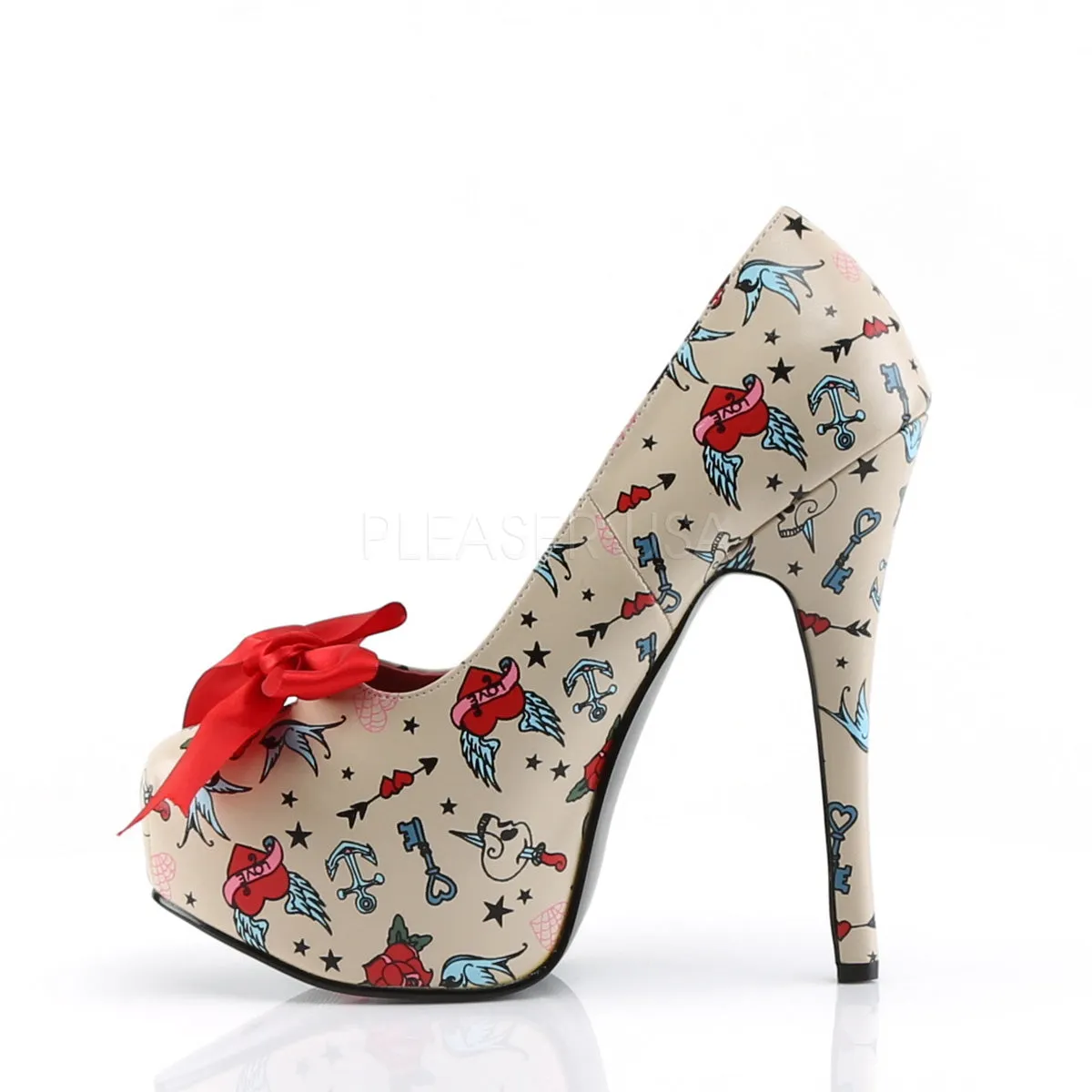TEEZE-12-3  Cream Pu (Tattoo Print)