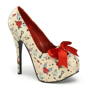 TEEZE-12-3  Cream Pu (Tattoo Print)