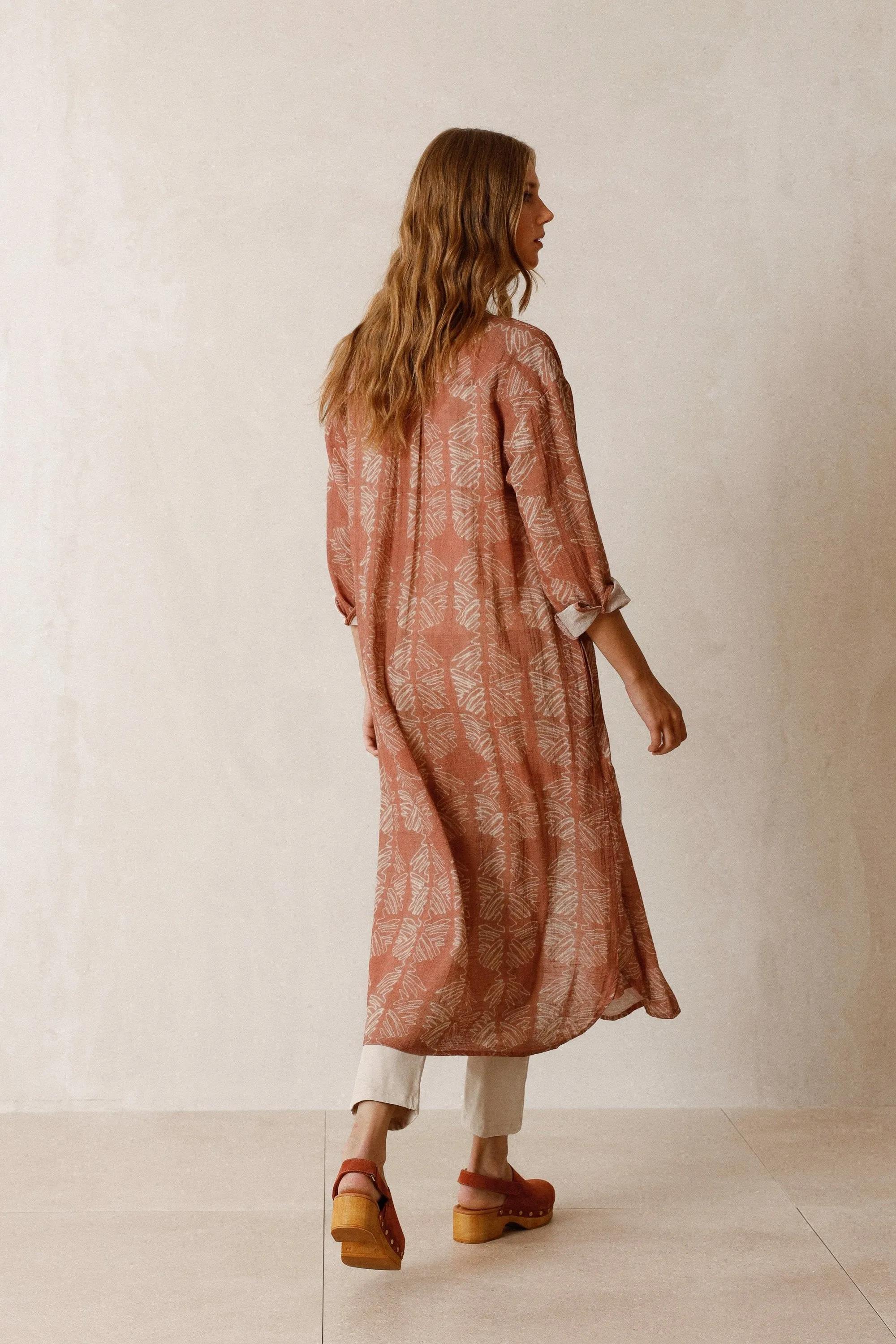 Textured Shirt Dress Vintage Pink