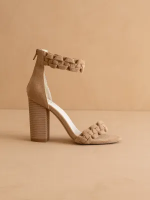 The Melody | Almond Braided Two Band Block Heel