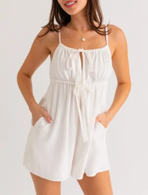 Tie Front Linen Romper