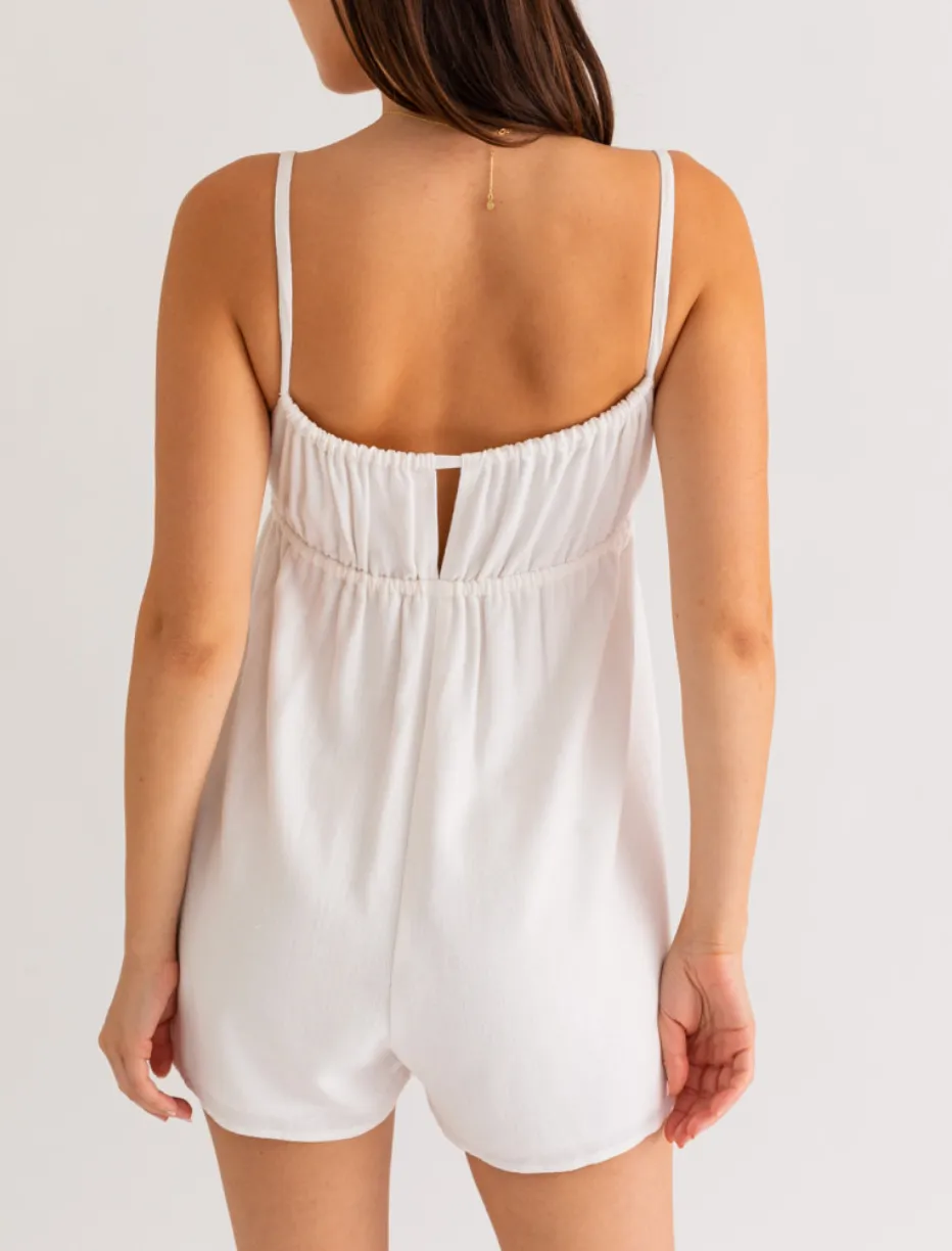 Tie Front Linen Romper