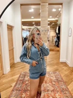 Tied and True Denim Romper