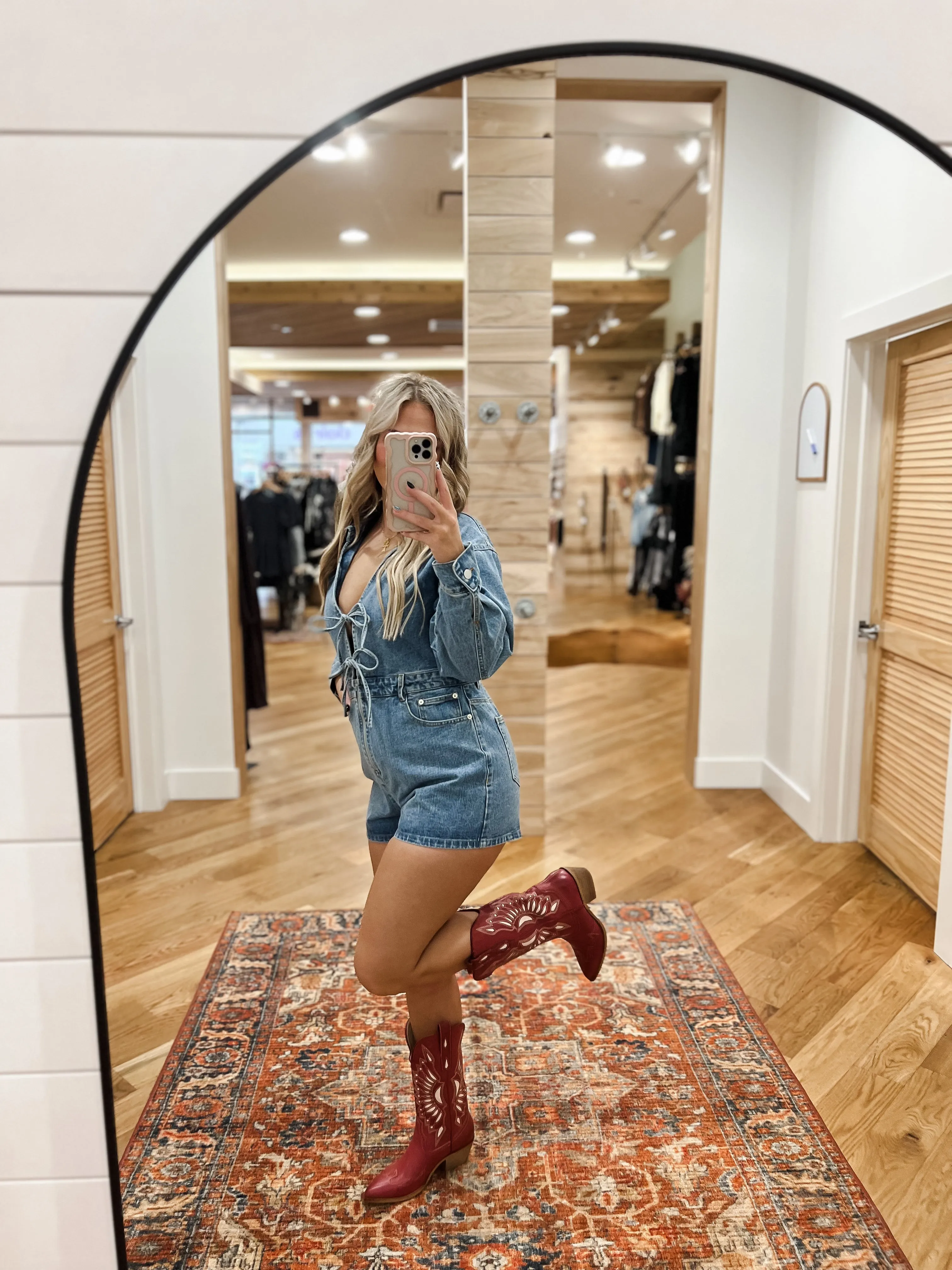 Tied and True Denim Romper
