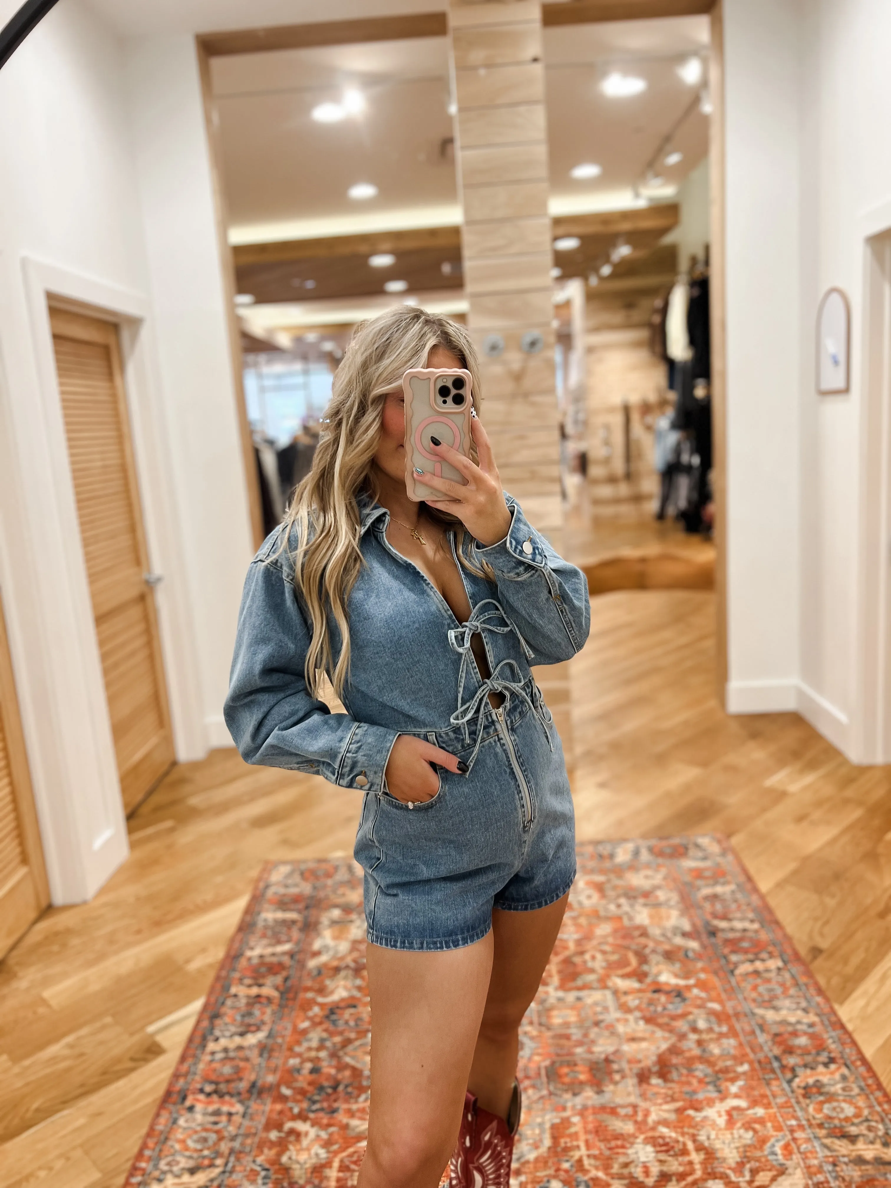 Tied and True Denim Romper