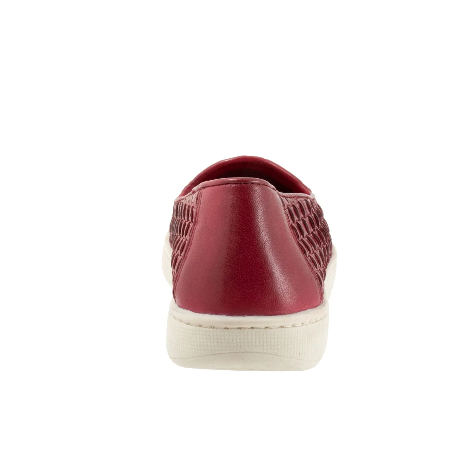 Trotters Adelina T2300-642 Womens Red Wide Leather Loafer Flats Shoes