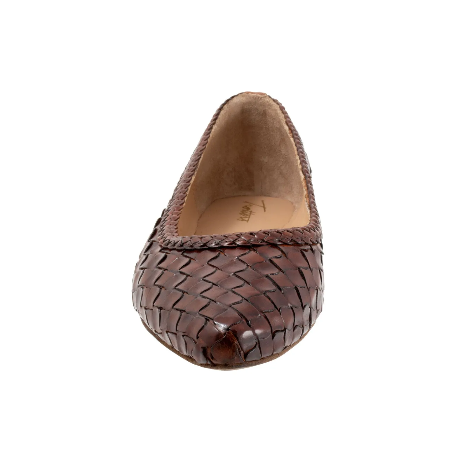 Trotters Emmie T2371-206 Womens Brown Leather Slip On Loafer Flats Shoes