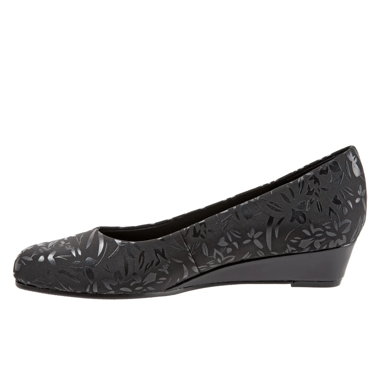 Trotters Lauren T1110-013 Womens Black Wide Leather Loafer Flats Shoes