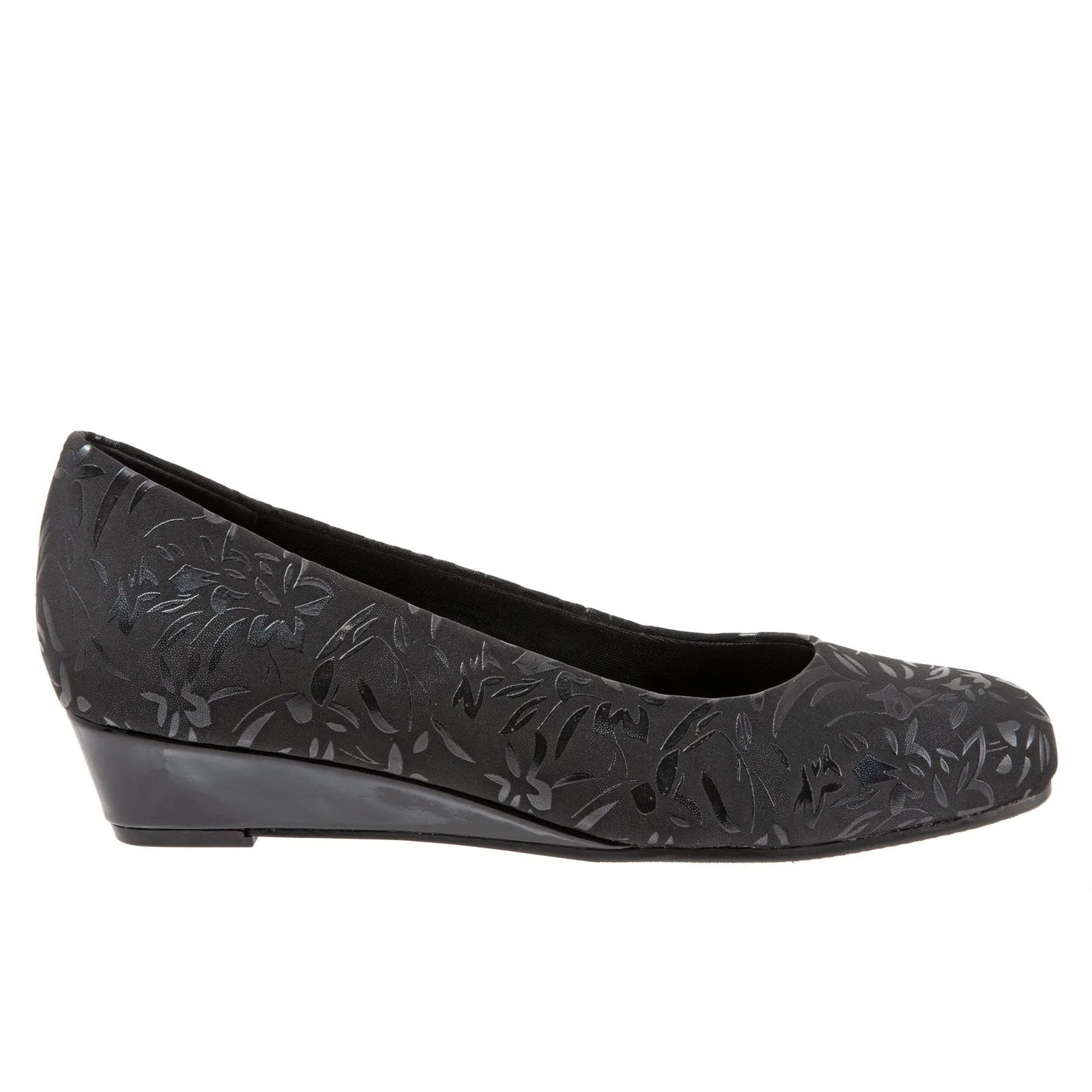 Trotters Lauren T1110-013 Womens Black Wide Leather Loafer Flats Shoes