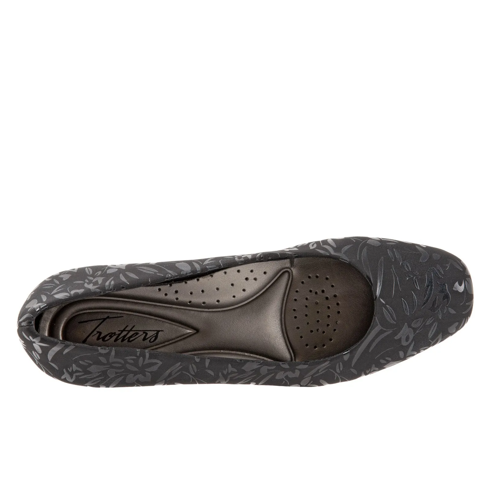 Trotters Lauren T1110-013 Womens Black Wide Leather Loafer Flats Shoes