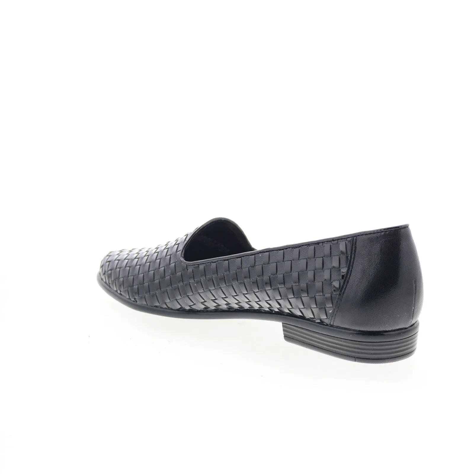 Trotters Liz T5158-007 Womens Black Narrow Leather Loafer Flats Shoes